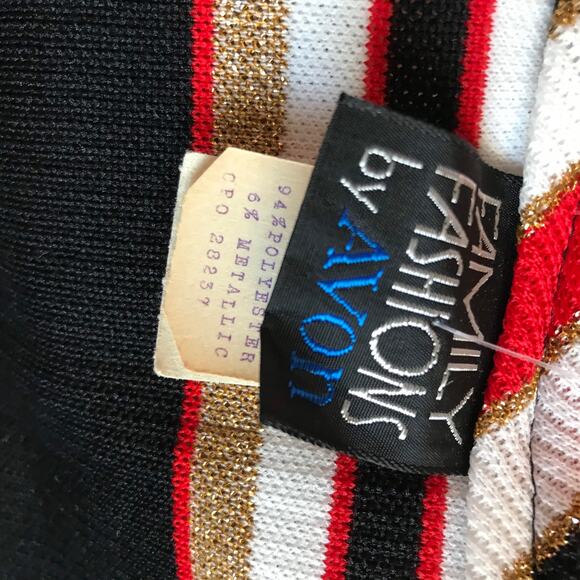 Avon Fashions Large Sleeveless Tank, White Black Red Gold Tank Top, 70s Tank Top - Picture 10 of 10